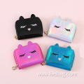 New Arrival Cute Eyelash Waterproof Laser Leather Women Wallet Travel Card Holder Purse Coin Wallet Woman